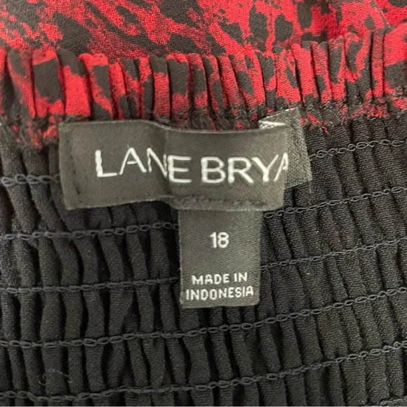 Lane Bryant animal print chiffon tube top red women’s size 18 smocked back - Picture 8 of 9